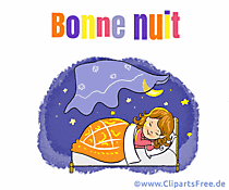 Godnat gif-animationer på fransk