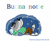Animierte Grußkarte Gute Nacht auf Italienisch