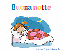 Gute Nacht Grüße für Kinder auf Italienisch Gif-Bild