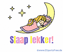 Animiertes Clip Art Gute Nacht auf Niederländisch