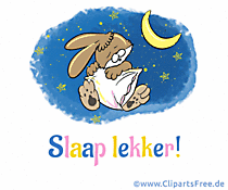 Schöne Grusskarte mit Gutenachtwünschen auf Niederländisch