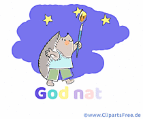Gif-Animation Gute Nacht auf Norwegisch