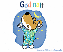 Gute Nacht auf Norwegisch Bild, Clip Art, Grusskarte