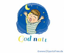 Gute Nacht auf Norwegisch Gruß für Kinder