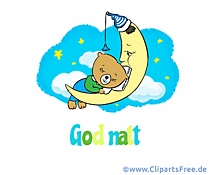 Gute Nacht auf Norwegisch Grusskarte