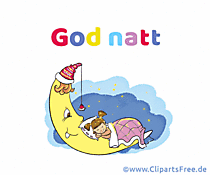 Gute Nacht in Norwegischer Sprache als Anibild