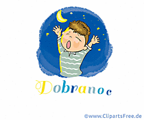 Gifanimation Gute Nacht auf Polnisch