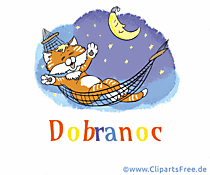 Grußkarte mit Text Gute Nacht auf Polnisch