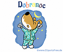 Gute Nacht Wunsch auf Polnisch - Animierte Bilder für Kinder