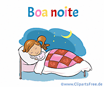 Animated greeting card Good night in Portuguese