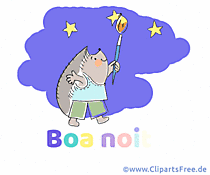 Gute Nacht auf Portugiesisch Clipart, Grafik, Bild