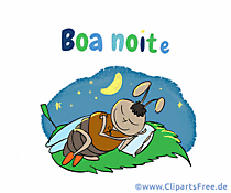 Good night in Portuguese greeting, e-card, gif