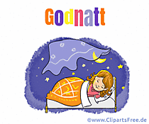 Animiertes Gif Gute Nacht auf Schwedisch