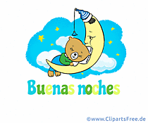 Animierte Gif-Grusskarte Gute Nacht auf Spanisch