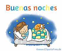 Gute Nacht auf Spanisch kostenlose Grusskarte