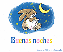 Gute Nacht Grußkarte auf Spanisch zum Teilen im Internet