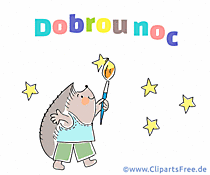 Gute Nacht auf Tschechisch Clipart, Bild, Gif