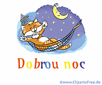 Gute Nacht auf Tschechisch Grusskarte zum versenden online