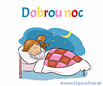 Gute Nacht Gruß auf Tschechisch Gif-Bild
