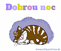 Gute Nacht Gruß auf Tschechisch zum Teilen in sozialen Netzwerken