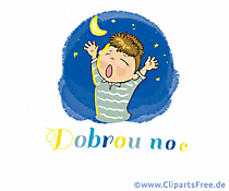 Wie sagt man Gute Nacht auf Tschechisch Gif-Animation