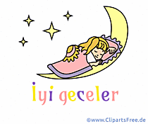 Animation Good night in Turkish