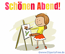 Abend am Molbert Clipart