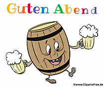 Bierfass mit Biergläsern witzige Gif-Animation