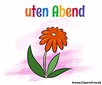 Guten Abend Gruss mit Blume - Gifs animiert