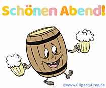 Guten Abend Karte Bierfass