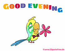 Animierte Grusskarte auf Englisch Guten Abend