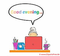 Chatten im Internet am Abend - Gif Clipart animiert