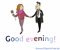 Date am Abend Illustration - Guten Abend auf Englisch Gif