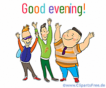 Grusskarte Guten Abend auf Englisch