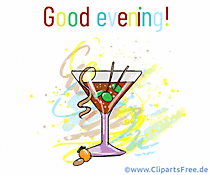 Guten Abend Gruss auf Englisch Gif-Clipart