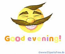 Smilie mit Lächeln - Guten Abend auf Englisch Bild