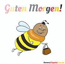 Animation Gif Biene mit Guten Morgen Gruss