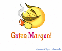Smiley mit Tasse Kaffee - Guten Morgen Grüsse Gifs