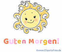 Sonne wünscht Guten Morgen schöne Grusskarte