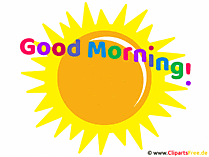 Gif Animation mit gelber Sonne - Guten Morgen auf Englisch