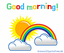 Regenbogengruss Guten Morgen in Englischer Sprache