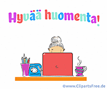 Guten Morgen auf Finnisch für Büro Gif-Bild