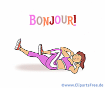 Guten Morgen auf Französisch animierter Text