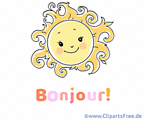 Guten Morgen auf Französisch Gifbild mit Sonne