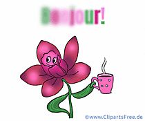 Guten Morgen auf Französisch Grusskarte mit Blume