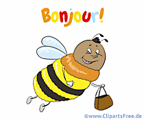 Lustige Karte Guten Morgen auf Französisch