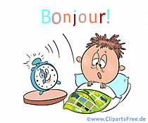 Witzige Gif-Karte Guten Morgen auf Französisch