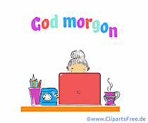 Guten Morgen auf Schwedisch - Frau am Notebook Gif
