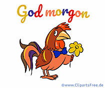 Huhn Clipart - Guten Morgen auf Schwedisch