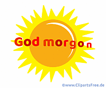 Sonne mit Guten Morgen Gruss auf Schwedisch